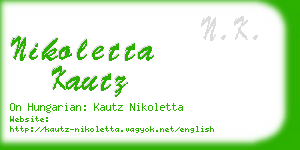 nikoletta kautz business card